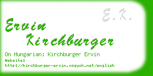 ervin kirchburger business card